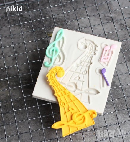 Петолиние ноти музика ключ Сол силиконов молд форма декор торта сладки фондан шоколад