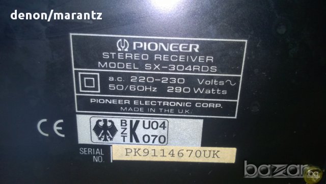 pioneer sx 304rds-290watts-made in u.k.-внос швеицария, снимка 17 - Ресийвъри, усилватели, смесителни пултове - 8259097