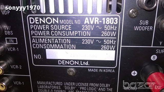 Denon-receiver-made in korea-внос швеицария, снимка 9 - Ресийвъри, усилватели, смесителни пултове - 15724313