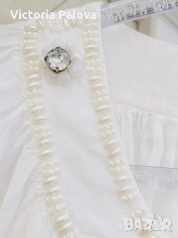Супер красива тънка белоснежна блуза, снимка 4 - Туники - 25875073