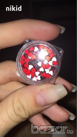 ситни сърца сърце в кутийка декорация за ноктир маникюр, снимка 2 - Продукти за маникюр - 20870602