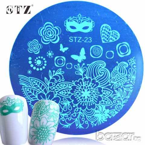 кръгла плочка / щампа шаблон за печат на нокти STZ-23