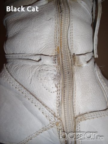 Бели кожени дамски ботуши (тип апрески) "Polaris" ("Поларис"), естествена кожа и агнешка вълна, боти, снимка 13 - Дамски ботуши - 16393998