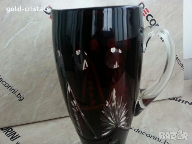 кристална кана цветен кристал, снимка 7 - Антикварни и старинни предмети - 25043935