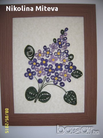 Квилинг картина Люляков цвят