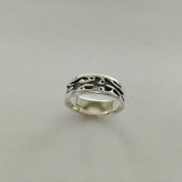 Мъжка сребърна оксидирана халка - сребро проба 925, снимка 6 - Пръстени - 20962251