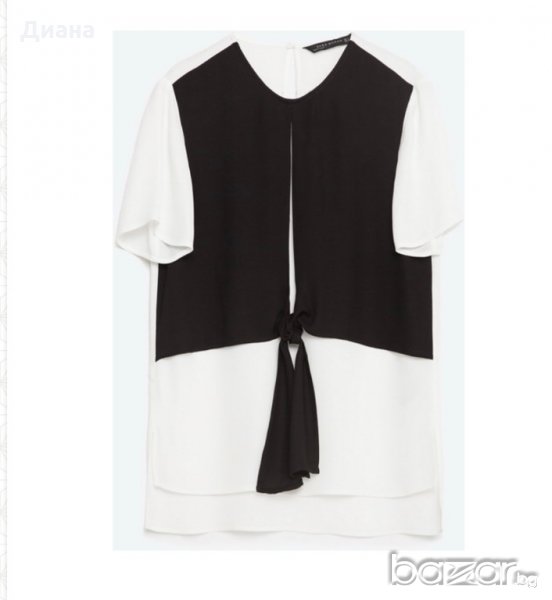 Черно-бяла блуза Zara, снимка 1