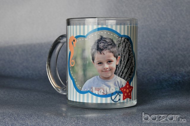 Детска стъклена фото чаша със снимка., снимка 3 - Подаръци за рожден ден - 14741499
