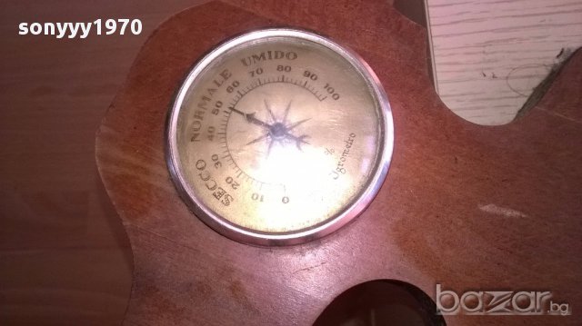 Ретро термо/баро/хидрометър+часовник-85х25см-внос франция, снимка 10 - Антикварни и старинни предмети - 17928754
