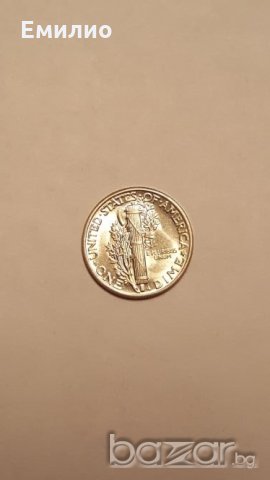 BUnc  MERCURY DIME 1944 Philadelphia Mint. WW2 ERA, снимка 6 - Нумизматика и бонистика - 19840040