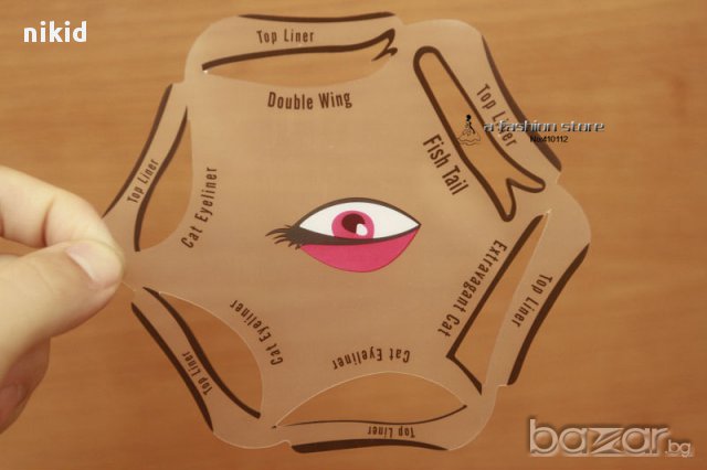 6 в 1 шаблон за гримиране различен стил котешко око опушен грим сенки и очна линия, снимка 6 - Декоративна козметика - 15032437