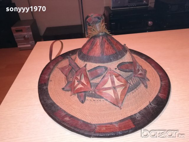 автентична тибетска/монголска шапка-46х22см-внос швеицария, снимка 5 - Колекции - 20285414