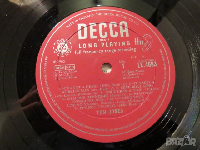 Грамофона плоча Том Джоунс, TOM JONES  - изд. 1965 г. , снимка 4 - Грамофонни плочи - 23220189