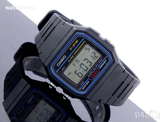 НОВ ОРИГИНАЛЕН ЧАСОВНИК КАСИО F91w - CASIO F-91W-1YEF Съвременна класика , снимка 4 - Мъжки - 20161018