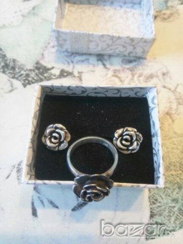 Сребърен лот Рози, снимка 3 - Бижутерийни комплекти - 20861700