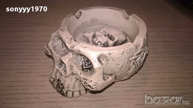 поръчан-АНТИКА-Череп-пепелник 7/3см-внос швеицария, снимка 11 - Антикварни и старинни предмети - 16343381