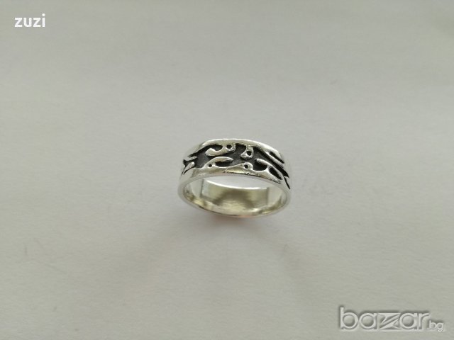 Мъжка сребърна оксидирана халка - сребро проба 925, снимка 6 - Пръстени - 20962251