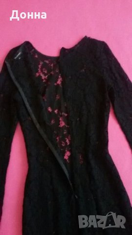 Черна рокля  от дантела на Tara jarmon , снимка 8 - Рокли - 22977163