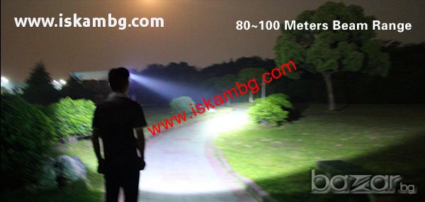 Мощен акумулаторен челник 1800Lm CREE T6 - 068 Синя кутия, снимка 5 - Други спортове - 13303577