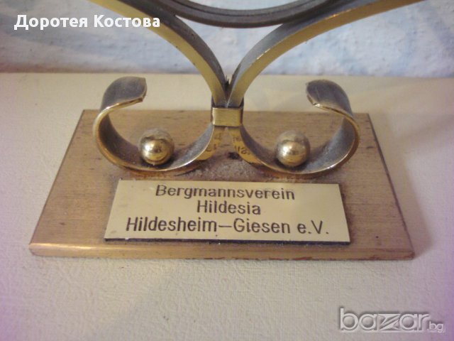 Стар бронзов свещник от Германия, снимка 3 - Антикварни и старинни предмети - 14413532