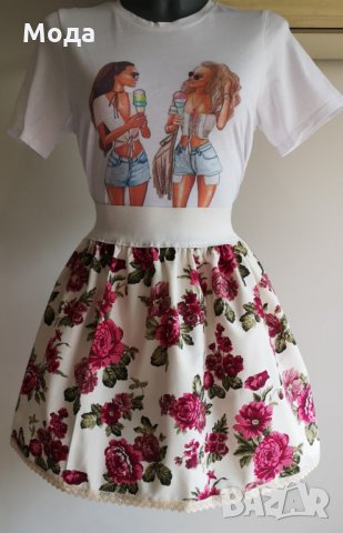 ПОЛА С ЛАСТИК ПРИНТ ПО ВАШИ РАЗМЕРИ  (висока талия ) НОВА, снимка 7 - Поли - 25159237