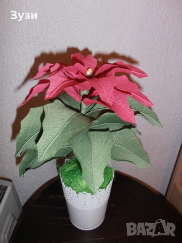 Коледна звезда, снимка 4 - Изкуствени цветя - 23726685