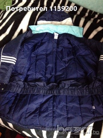 Мъжко зимно яке ADIDAS L оригинал тъмносин цвят, снимка 6 - Якета - 19647681