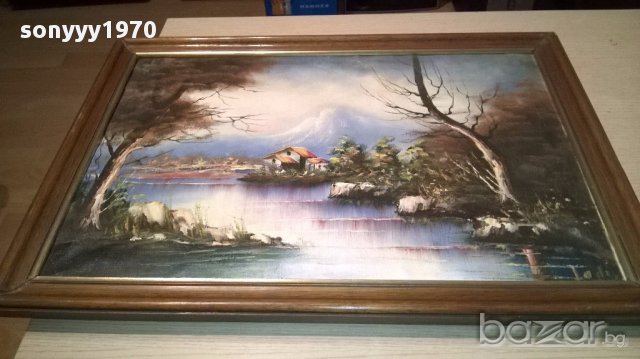 ПОРЪЧАНА-Картина с рамка-маслени бои-61/44см-внос швеицария, снимка 5 - Антикварни и старинни предмети - 15112951