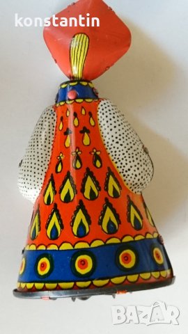ТЕНЕКИЕНА МЕХАНИЧНА КУКЛА СССР, снимка 2 - Колекции - 25423926