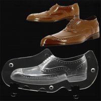3D Мъжка Обувка Пластмасова Поликарбонатна отливка калъп - молд за шоколад Шоколадова черупка торта, снимка 1 - Форми - 22429878