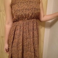 Кафява рокля с леопардов принт, снимка 2 - Рокли - 20058768