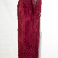 Дантелена рокля в бордо марка Poza - XL, снимка 3 - Рокли - 25774221
