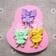  3 феи фея ангели феички форма силиконов молд за украса декор с фондан шоколад торта, снимка 2 - Форми - 13303555