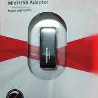 Нов мini USB WI-FI adaptor MERCUSYS, LAN адаптор 300 Mbps, снимка 2 - Кабели и адаптери - 22415696