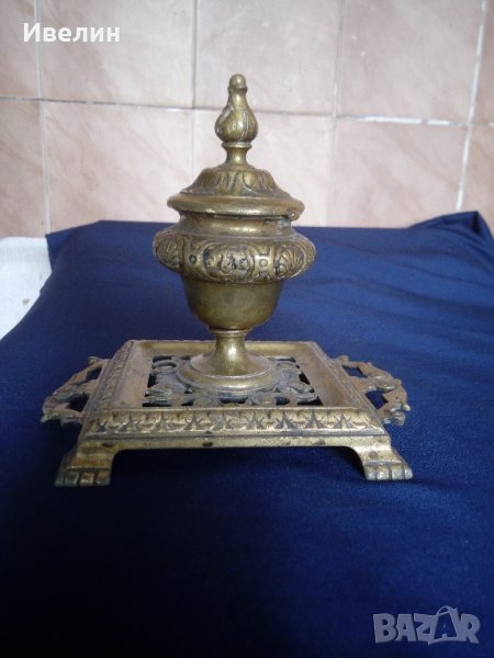 стара бронзова мастилница, снимка 1