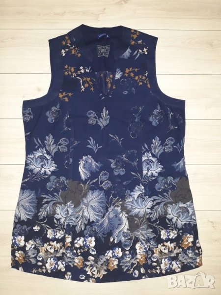 Дамска тъмносиня блуза без ръкав Cecil с цветни мотиви, снимка 1