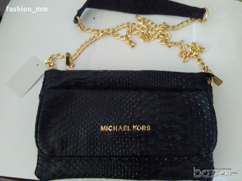 Кожена черна чанта Michael Kors, снимка 1