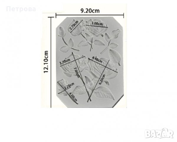 Силиконов молд – Рози на клонче, снимка 5 - Форми - 23656918