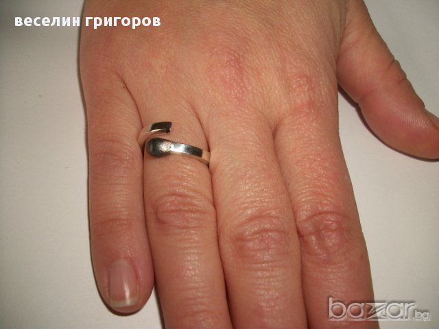 сребърен пръстен "кибритена клечка", снимка 4 - Пръстени - 10899011