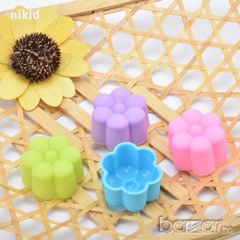 6 листа цветче бонбон калъп силиконов молд декор украса торта мъфин фондан гипс сапун тесто