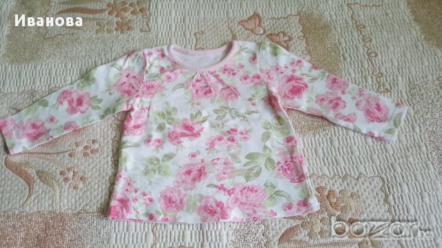Рокля сукман розова с блуза на цветя, снимка 2 - Бебешки рокли - 17476672