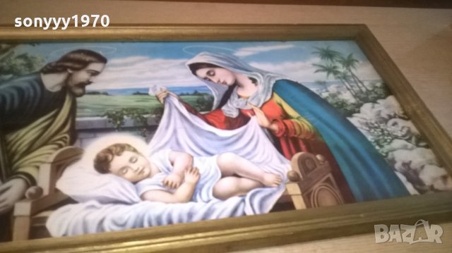 красива картина в златна рамка с стъкло-внос франция, снимка 4 - Колекции - 25386482