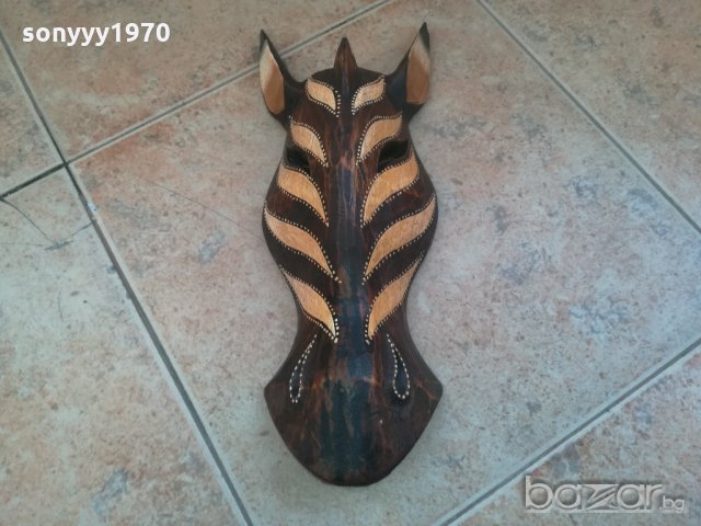 дървена маска-31х13х8см-зебра-внос швеицария, снимка 8 - Колекции - 21005185