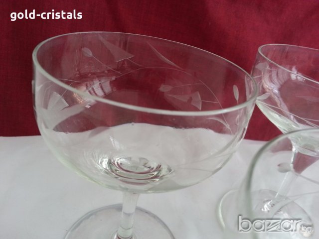 стъклени чаши гравирани, снимка 11 - Антикварни и старинни предмети - 19581310