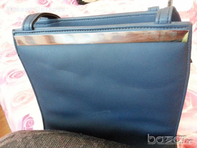 Чанта дамска тъмносиня с дълги дръжки, снимка 2 - Чанти - 14358736