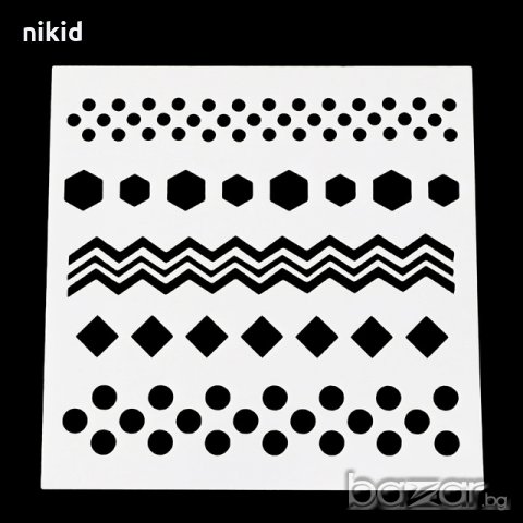 кръг квадрат вълни шаблон стенсил спрей за торта украса кекс декорация с пудра захар