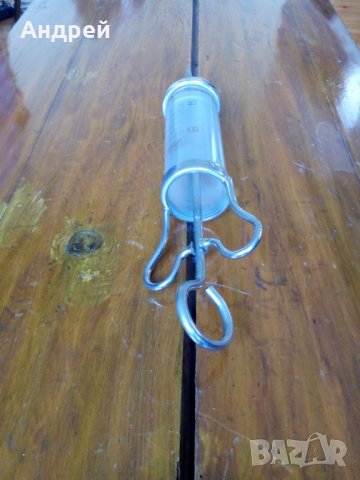 Стара стъклена спринцовка,шприц за промиване, снимка 4 - Антикварни и старинни предмети - 25163719