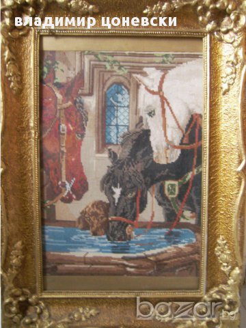 гоблен Коне на водопой,картина пано