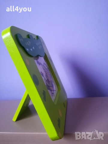 Ръчно изработена бродерия крокодилче с тематична дървена рамка , снимка 3 - Гоблени - 21871953