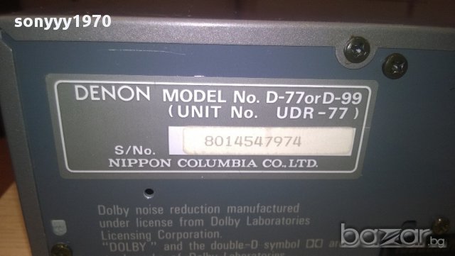 denon d-77/d-99/udr-77/cassette deck-внос швеицария, снимка 10 - Плейъри, домашно кино, прожектори - 11480378